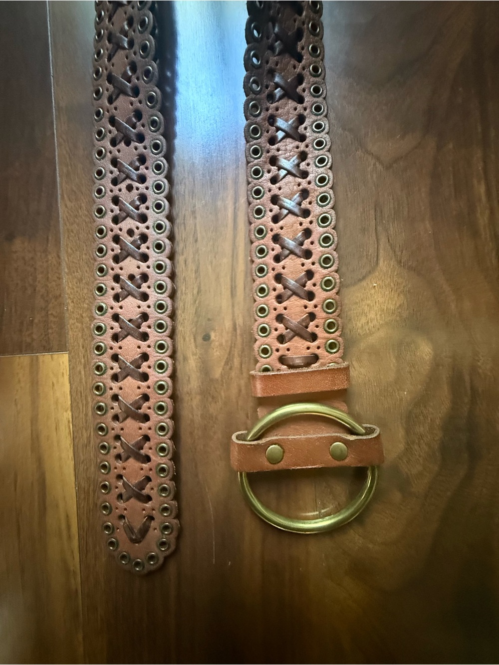 Abercrombie & Fitch Y2K Vintage Brown Leather Adjustable Belt / EUC!